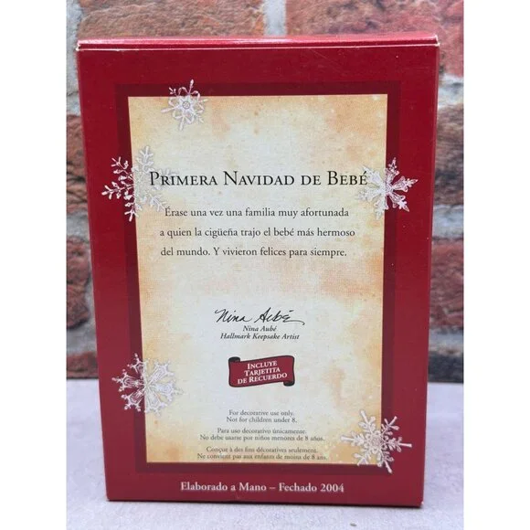 Hallmark Keepsake Ornament Primera Navidad De Bebé 2004 Stork Design - Picture 2 of 6